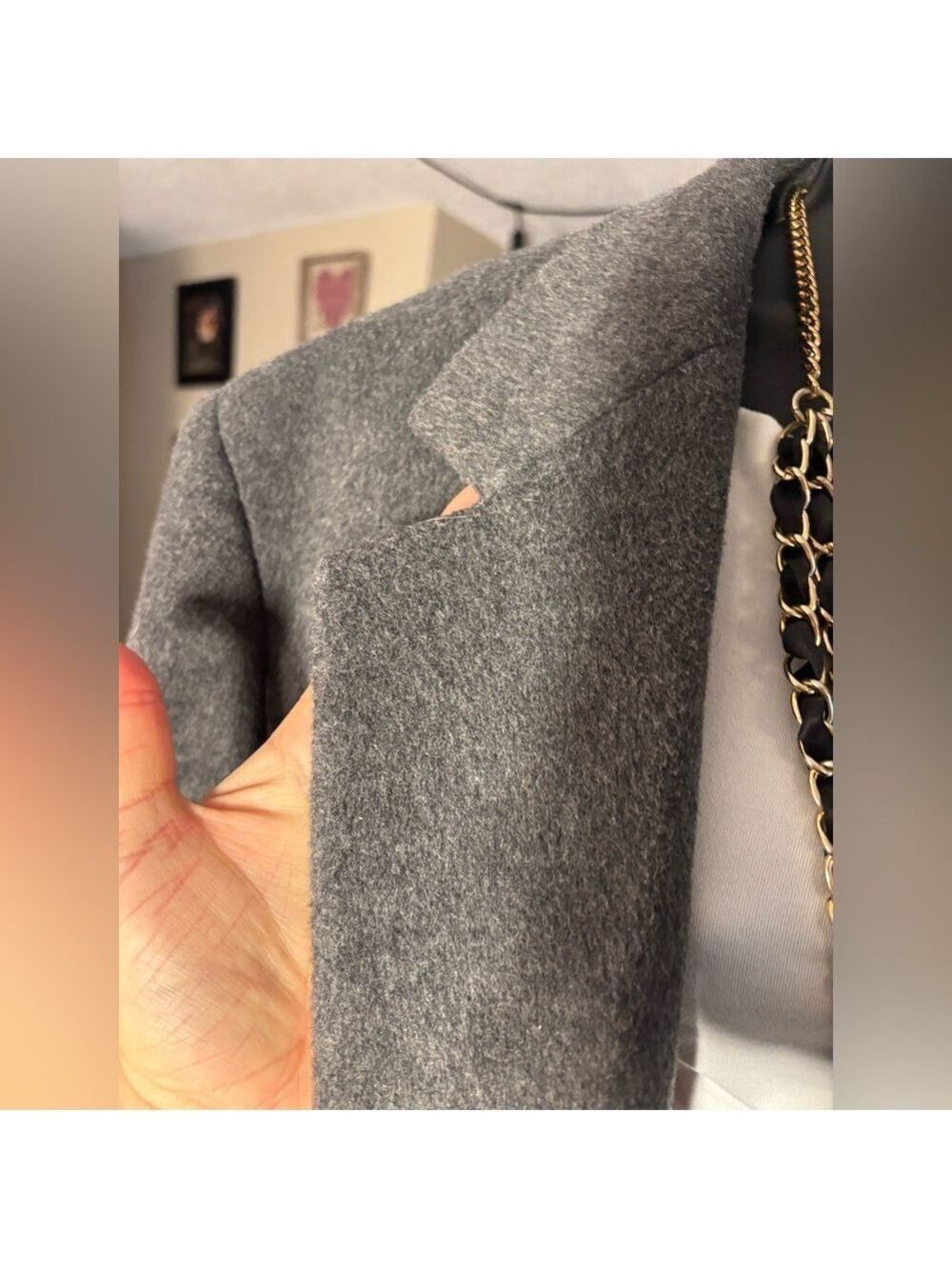 Vintage Bay Club Wool & Cashmere Tall Coat Grey Luxe Orange Lining Men Size 42 - Picture 12 of 17